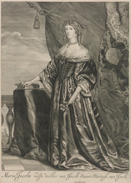 Portrait of Mary II Stuart, Cornelis Visscher (II), Hugo Allard, 1677 - 1684