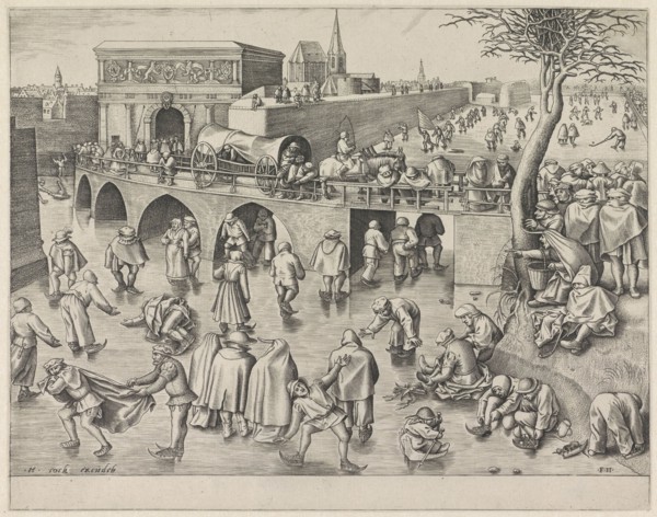 Skating at the Sint-Jorispoort Antwerp Belgium, Frans Huys, Pieter Brueghel I, Hieronymus Cock,