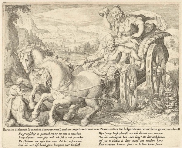 Beronica vengeance with a stone, Zacharias Dolendo, Jacob de Gheyn (II), Claes Jansz. Visscher