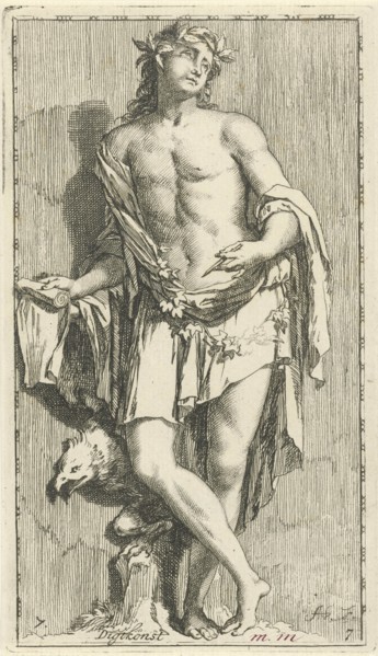Personification of poetry, Arnold Houbraken, 1710 - 1719