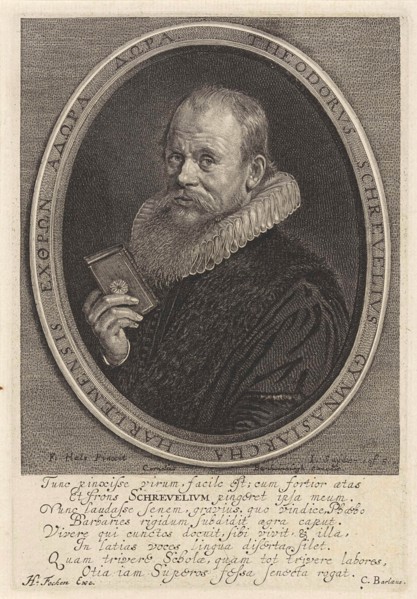 Portrait of Theodorus Schrevelius, Jonas Suyderhoef, Caspar van Baerle, Hendrick Focken, 1623 -