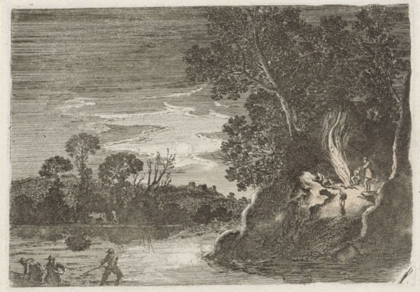 Figures around a campfire, Gillis van Scheyndel (I), 1631 - 1653