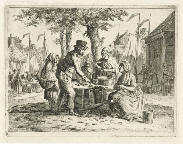 Mussel sales women, Christiaan Meijer, 1803-1808