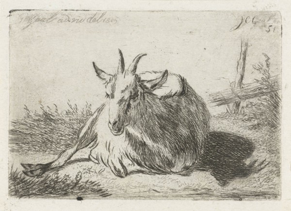 Lying goat, left, Jacobus Cornelis Gaal, 1851