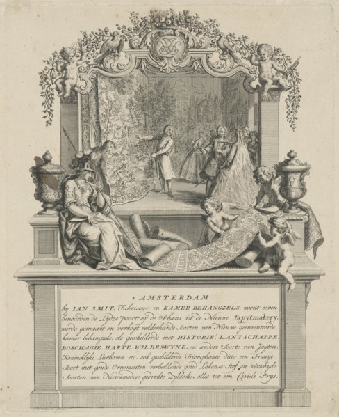 Address Map of Jan Smit, manufacturer of room hangings, Adolf van der Laan, 1734