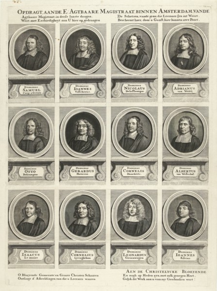 Left half with twelve portraits of a total of twenty-four ministers of Amsterdam, active between