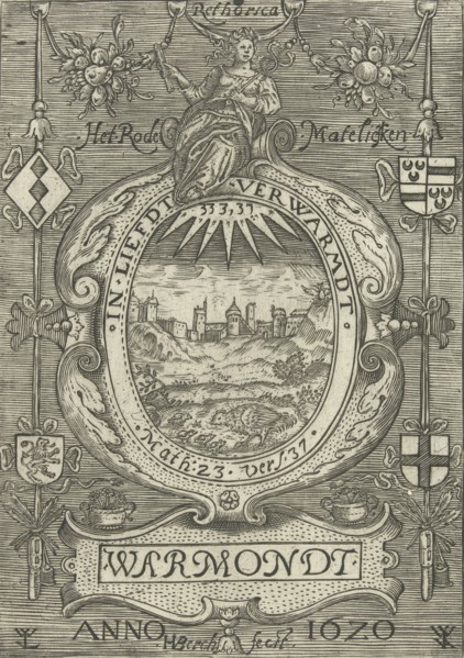 Blazon of the Chamber of Rhetoric Red Daisy in Warmond, 1620, H. van den Berck, 1620