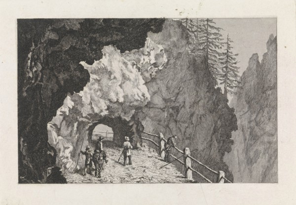 Passage in the rocks, David van der Kellen (III), Marinus van Raden, 1837 - 1885