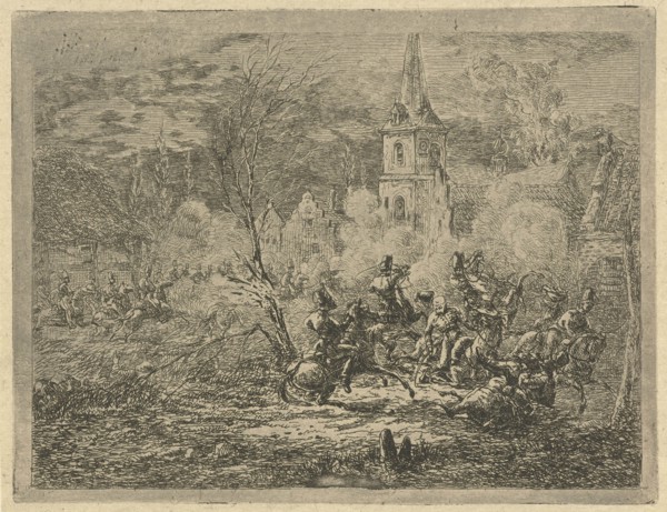 Conquest of a village, Gerardus Emaus de Micault, 1813 - 1863