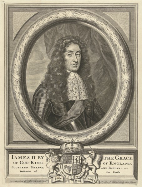 Portrait of James Stuart, King of England, in oval picture frame