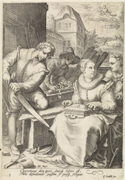 The afternoon, Jan Saenredam, Cornelius Schonaeus, Gerard Valck, 1670 - 1726