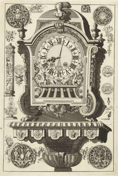 Clock on console awarded bust, DaniÃ«l Marot (I), Anonymous, Anonymous, after 1706 - before 1800