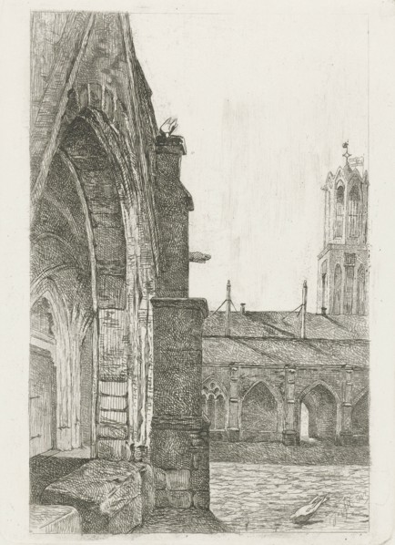 Part of a monastery at Utrecht Cathedral, Josef Hoevenaar, 1850 - 1926