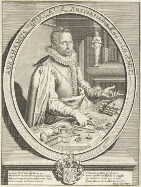 Portrait of Abraham Gorlaeus at the age of 52, print maker: Anonymous, Jacob de Gheyn II, Hugo de