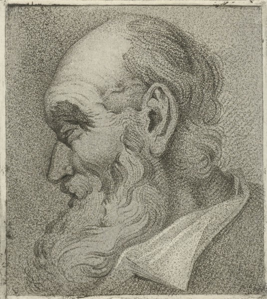 Portrait of an old man in profile, print maker: Hermanus Fock, 1781 - 1822