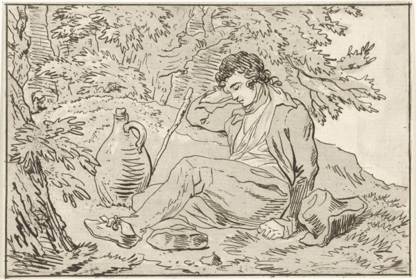 Sleeping man, Hermanus Fock, 1781 - 1822