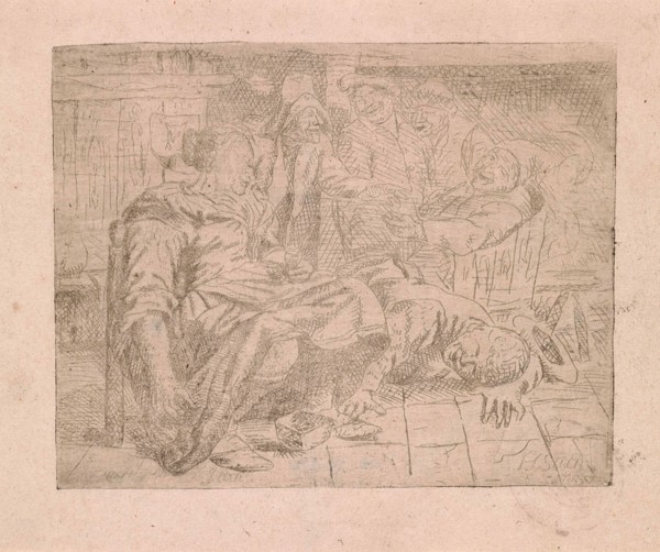 Tavern with smiling companion, Anonymous, 1635 - 1729