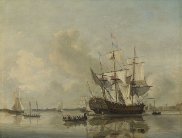 The National Frigate Rotterdam on the Meuse near Rotterdam Still Water, The Netherlands, Nicolaas