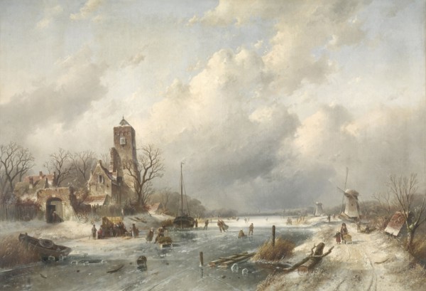 A Winter Scene, Charles Leickert, 1867