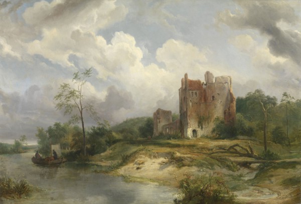 River Landscape with Ruin, Wijnand Nuijen, 1835