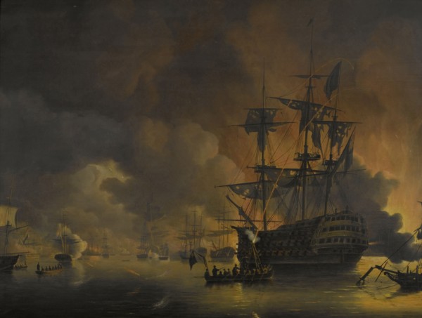 Fire on the Wharves of Algiers shortly after the beginning of the Bombardment by the Anglo-Dutch