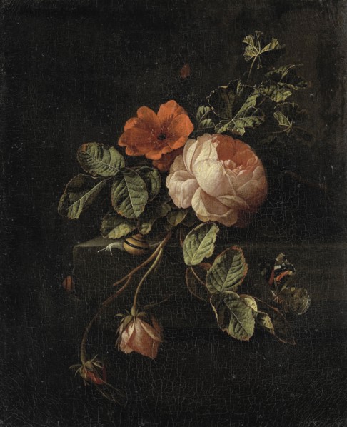 Still Life with Roses, Elias van den Broeck, 1670 - 1708