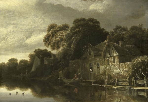 Old Cottage on the Water, Michiel van Vries, 1656