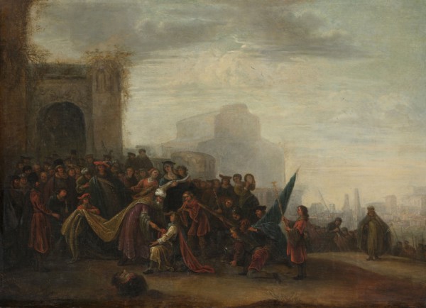 Saul Welcoming David after his Victory over Goliath, Gerrit de Wet, 1640
