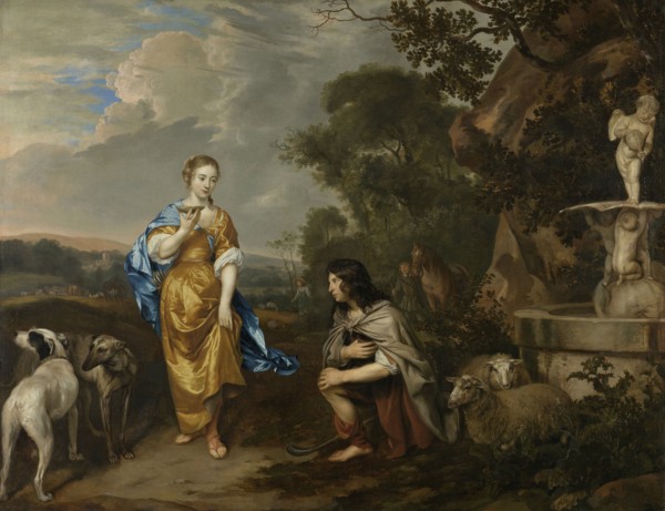Double portrait of a young couple as Granida and Daiphilo, Jan Mijtens, c. 1640 - c. 1670