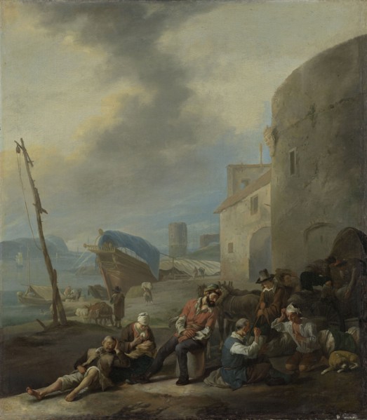 Italian Harbor, Italy, Johannes Lingelbach, 1650 - 1674