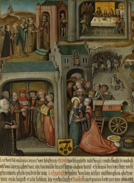 Four scenes from the legend of St Elizabeth of Hungary, Anonymous, c. 1500