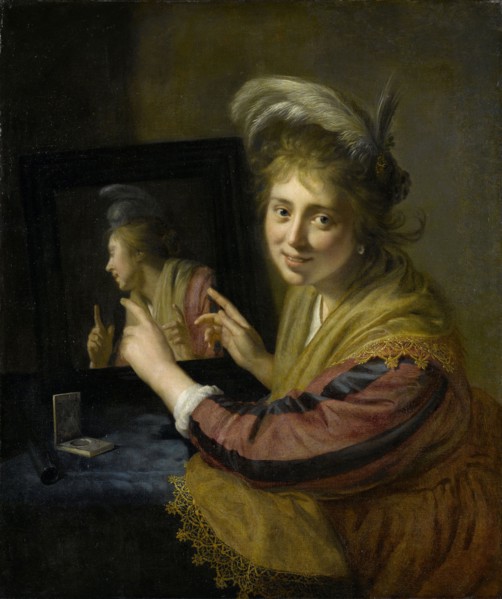 Girl at the mirror, Paulus Moreelse, 1632
