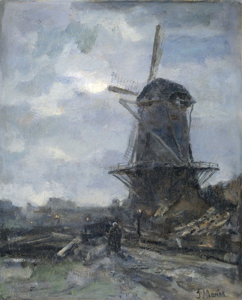 Mill at moonlight, Jacob Maris, c. 1899