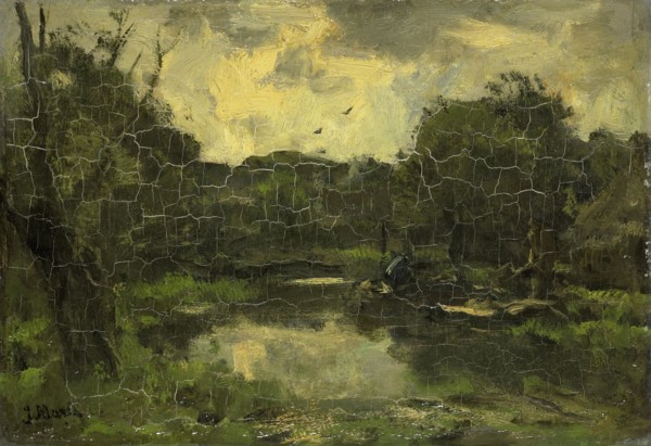 Landscape with barge, Jacob Maris, c. 1886