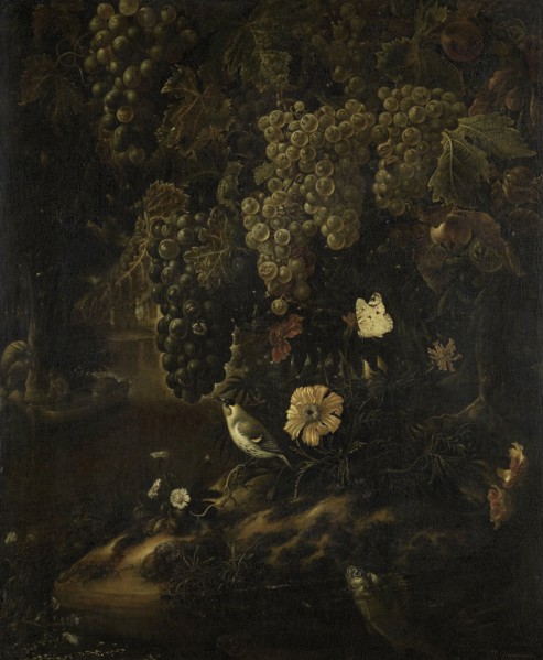 Grapes, Flowers and Animals, Isac Vromans, 1665 - 1719
