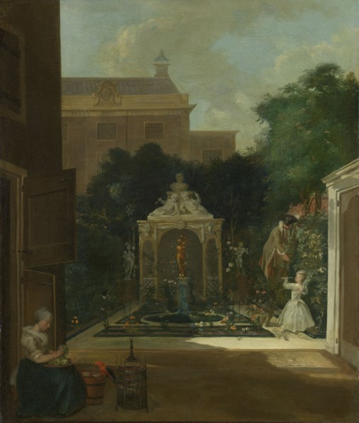 An Amsterdam Canal House Garden, The Netherlands, Cornelis Troost, c. 1740 - 1745