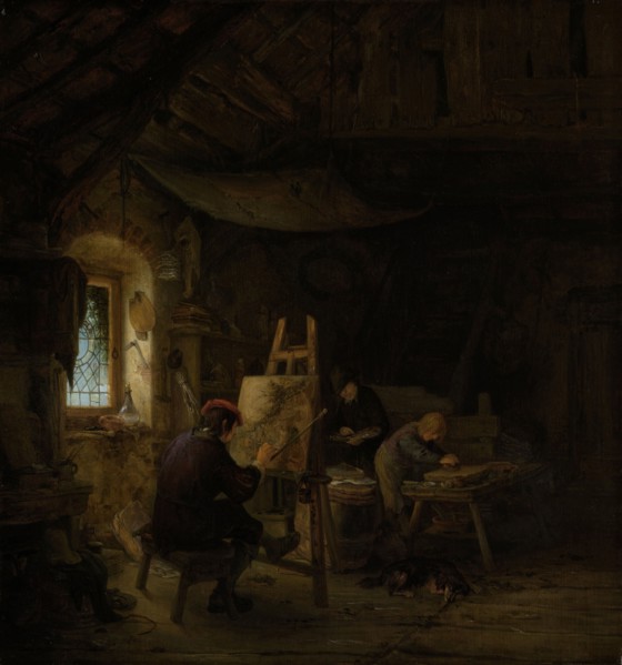 The Painterâ€ôs Studio, Adriaen van Ostade, c. 1670 - c. 1675