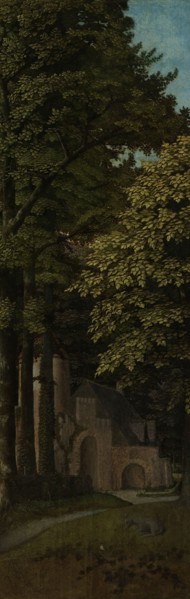 View in a Forest, outer left wing of a triptych, Gerard David, c. 1505 - c. 1515