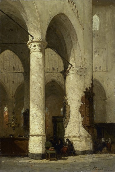 Interior of the Hooglandsche Church in Leiden, The Netherlands, Johannes Bosboom, c. 1840 - c. 1891