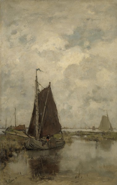Ships in Dull Weather, Jacob Maris, 1877