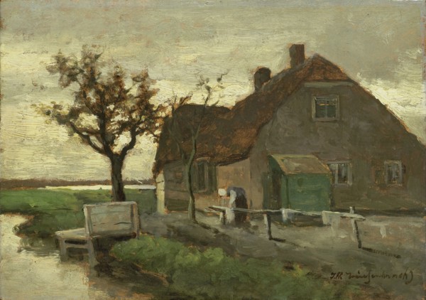 Farm house near a canal, Johan Hendrik Weissenbruch, 1870 - 1903