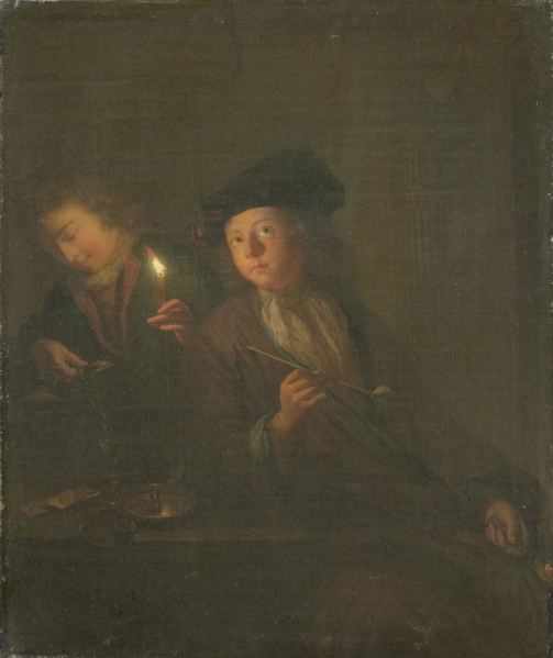 The Smoker (A Man with a Pipe and a Man Pouring a Beverage into a Glass), attributed to Godfried