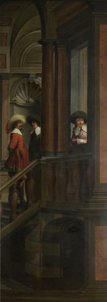 A Staircase, right side of the depiction. One of a seven-part room decoration, Dirck van Delen,