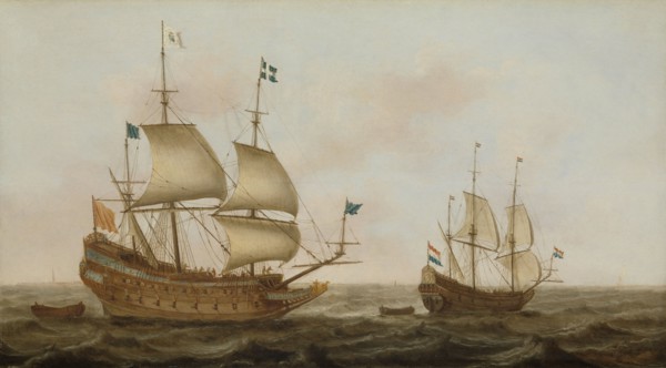 A Warship, built in 1626 by order of Louis XIII in a Dutch shipyard, Arriving at a Dutch Port under
