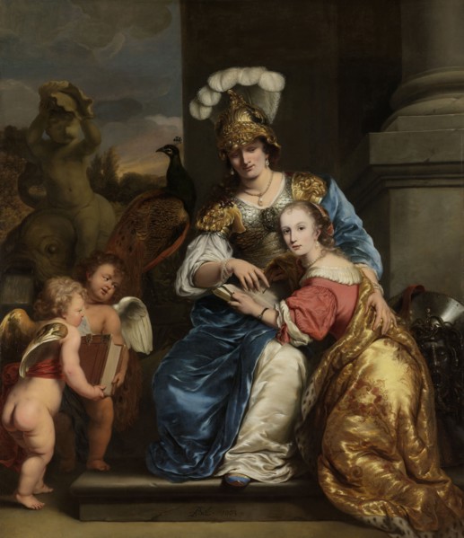 Margarita Trip as Minerva, Instructing her Sister Anna Maria Trip, Ferdinand Bol, 1663