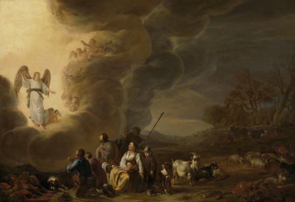 The annunciation to the shepherd, Cornelis Saftleven, 1630 - 1650