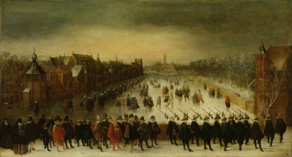Stadtholder Maurice with his Bodyguard and Entourage at the Frozen Hofvijver in The Hague, Adam van
