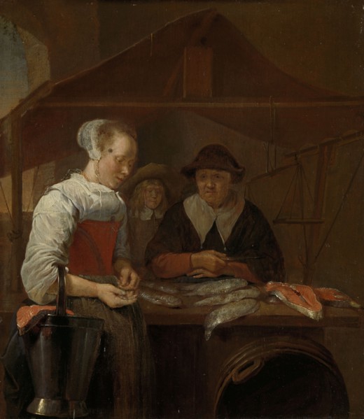 The fishwife, Quiringh Gerritsz. van Brekelenkam, 1650 - 1670