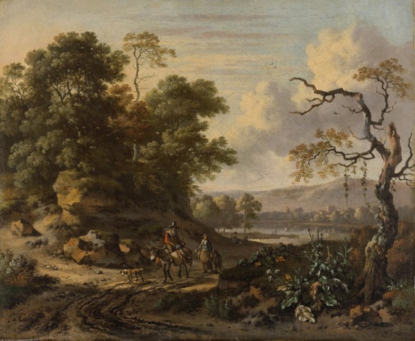 Landscape with a Man Riding a Donkey, Jan Wijnants, 1655 - 1684