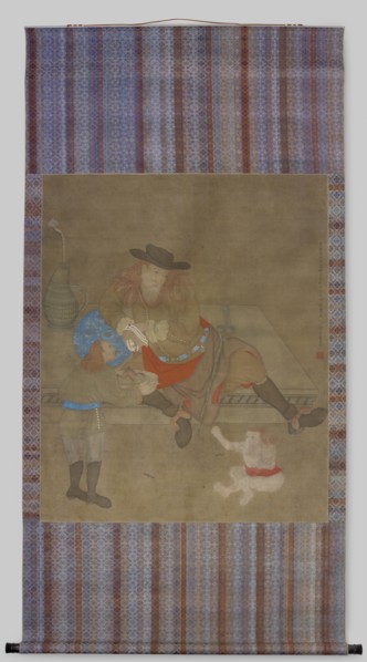 Painting of three Westerners, Zhang Rulin, 1738